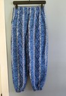 Vintage Blue White Parachute Pants Beach Muscle Gym Mc Hammer 80s Medium