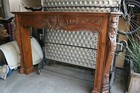 Antique French Solid Oak Fireplace Surround mantel Beautifully Carved Wood