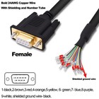Db9 Female Connector Rs232 Rs485 9 Pin Serial Port Extension Cable 24 Awg Wir   