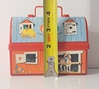 Vintage 1962 Fisher-price Toy Barn Farm Mini Lunch Box Model 549 Red Plastic Usa