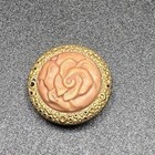 Antique Rose Cameo Style Mounted Shank Button     Victorian   Early 1900s Likely