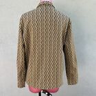 70s Vintage Retro Chevron Full Zip Women Long Sleeve Casual Jacket Women Xl