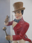 Johnnie Walker Scotch Whisky Vtg 1950 s Walking Man Wood Statue Display Masters