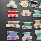 24 Pc Lot Genuine Pearl Buttons   Thread Card New Vintage Colorful Mid Century  