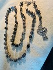 Vintage Irish Connemara Marble Rosary Cube Beads Celtic Silver Cross Catholic