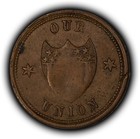 Civil War Token - 1863 Washington Our Union - Luster - Weak Strike - Sku-z6613