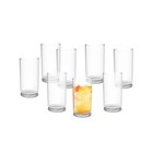 Clear Glass Tumbler Set Of 8 16oz Drinking Glasses Mixed Drinks Parties New