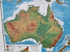 Rand Mcnally Pull Down School Wall Physical Western Pacific Australia Map 71x50