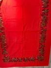 Christmas Holiday Tablecloth 94  X 54  Oblong Red Gold Silver Pointsettias 