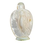 Old Double-sided Carved Mother-of-pearl Snuff Bottle     Asian Figures   Landscape