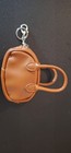 Mini Handbag Coin Purse Keychain Brown Faux Leather Zip Bag Charm 4 5 Inch