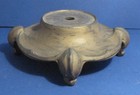 Antique Heavy White Metal Four Footed Art Nouveau Deco Table Lamp Base 5  Dia 