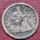 Love Token  h G B  On 1853 Seated Liberty Half Dime 5c  68105