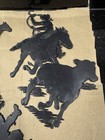 Vtg 50s Mcm Keen Eye Co Plastic Silhouettes Western Cowboys Horses Steers Rodeo