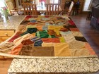 Antique Vintage Heavy Crazy Quilt Handmade 66 x50   Very Nice  