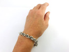 Handmade Taxco Mexican 925 Sterling Silver Chain Bracelet 8 1  20 5cm  40 Grams