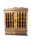Vtg Wood Spice Rack Doors 2 Tier 12 Glass Jars Drawers Stand Wall Mount Taiwan