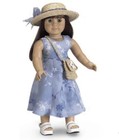 American Girl Pleasant Company Periwinkle Dress And Hat Outfit 