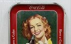 Vintage 1948 Coca Cola Metal Serving Tray Smiling Red Head Girl  have A Coke  Vg