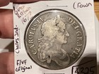 Great Britain Crown 1673 Charles Ii F  vf Original 
