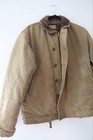 Vintage 40s Us Navy N-1 Deck Jacket Alpaca Lined Tan Khaki Brown Size 40 Wwii