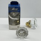 Ilco Glass Crystal Door Knobs Brass Base Replacement Set Of 4 Vintage Hardware