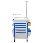 Mobile Nurse Medical Trolley Cart 5-tier Anesthesia Trolley Emergency Crash Cart