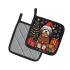 Havanese Christmas Pair Of Pot Holders Dac1129pthd