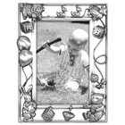 Malden Nursery Parade Picture Frame 4x6 Inch Silver Pewter Tone Baby Photo Frame