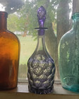 1860s Scarce Hand Blown Honeycomb Pattern Cologne Bottle Flared Lip With Stopper