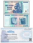 Zim Zimbabwe 100 Trillion Banknote 1 Note Aa 2008  P-91  Unc Authentic Coa