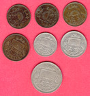 1922-32 Latvia Lettland 2  5  10  20 And 50 Santimu Lot Of 7 Coins 9173
