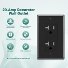 50pack Black Outlet Socket  Decora Duplex Receptacle  20 Amp 125 Volt With Plate