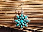 Natural Turquoise Earrings 925 Sterling Silver Wedding Earrings Vintage Earrings