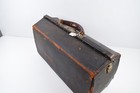 Vintage Hard Case Black Leather Covered Doctor s House Call Bag
