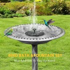 28 In Outdoor Garden Bird Baths   Solar Powered Round Pond Fountain Set