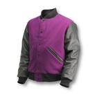 Crower Cams Purple Baseball Varsity School College Leather And Wool Jacket Men s