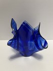 Nwt Serviente Glass Studio Cobalt Blue Handkerchief Tea Light Votive Holder