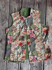 Vtg Floral Quilted Vest Patchwork Handmade Grandma Cottagecore Folk Reversible