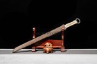 34 In Rosewood Ring Headed Sword Sharp Dao Broadsword High Manganese Steel Blade