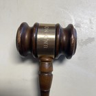 Vintage Wooden Judge Gavel With Brass Band Engraved U n o  Model United Nations