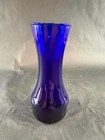 Vintage Cobalt Blue Art Glass Flower Vase Bud