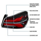 2015-2021 Wrx Sti Led Taillights Anim Start Seq Signal Pair Black