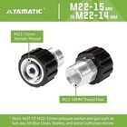 Yamatic Pressure Washer Adapters M22-14mm Male To M22-15mm Female 4000 Psi