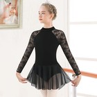Girls Dance Ballet Leotard With Skirtlace Sleeves Ballerina Gymnastics Outfit   