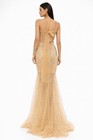 Jovani Champagne Rhinestone Mermaid Gown Formal Prom Pageant Evening Dress Nude 