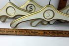 Vintage Hollywood Regency Style White W gold Trim Mcm Wood Hangers  s  Monogram