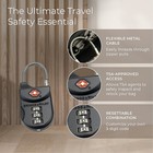 Tsa Approved 3 Digit Combination Cable Lock For Luggage   Suitcases  Black