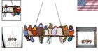 Handmade Tiffany-style Stained Glass Window Panel - Tropical Birds  19  X 11 4 