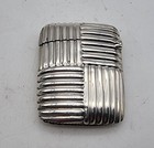 Nice Unusual Design Antique Sterling Silver Vesta Case Birmingham 1890